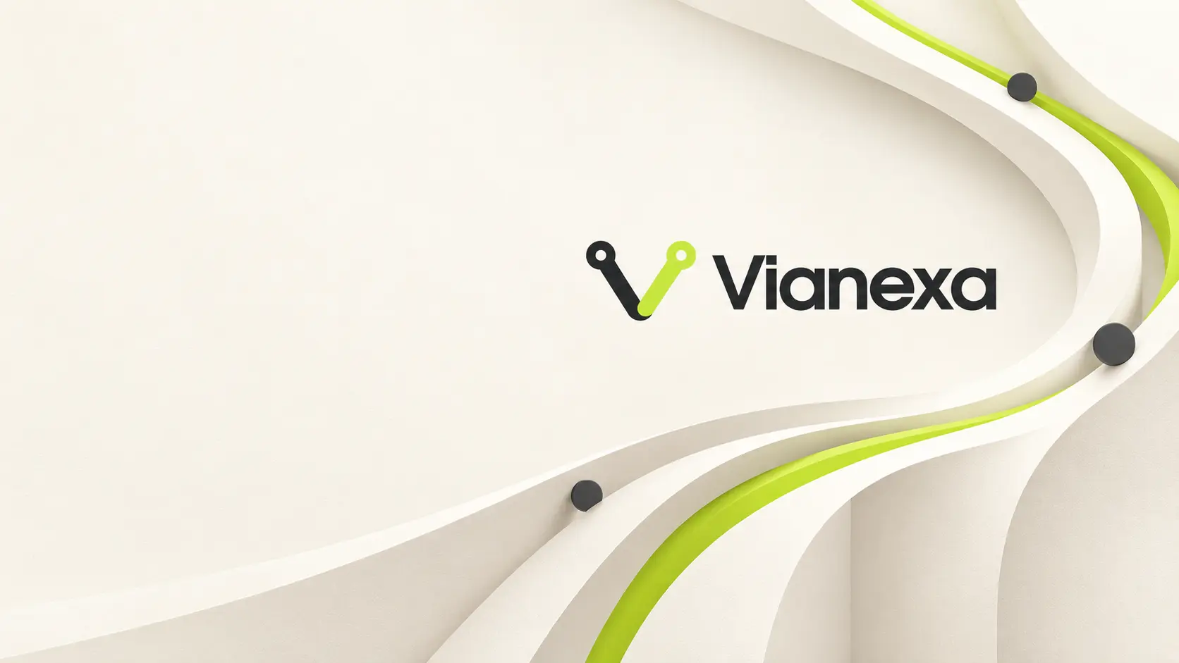 Vianexa logo surrounded by flowing architectural paths